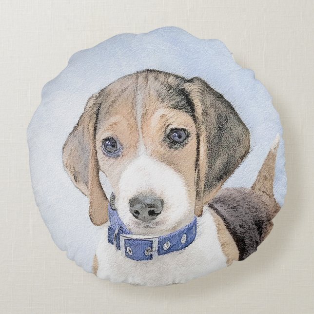 Coussins Ronds Peinture beagle - Cute Original Chien Art (Dos)