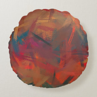 Coussins Ronds Peinture colorée abstraite #3