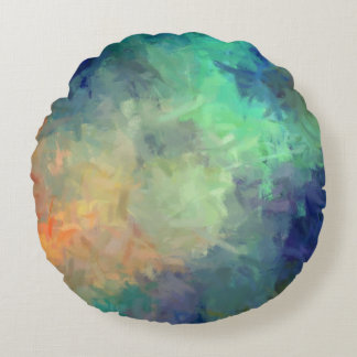 Coussins Ronds Peinture Colorée Abstraite #6