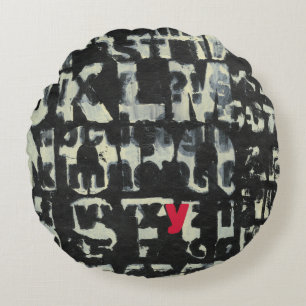 Coussins Ronds Peinture d'alphabet par le Normand Wyatt