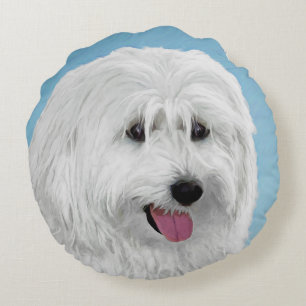 Coussins Ronds Peinture de chien de berger polonais - Chien d'ori