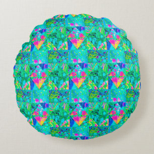 Coussins Ronds Peinture de courtepointe de jardin avec Hydrangea