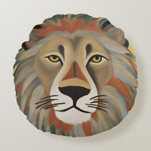 Coussins Ronds Peinture de lion