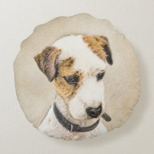 Coussins Ronds Peinture de Terrier Parson Jack Russell - Art Cani