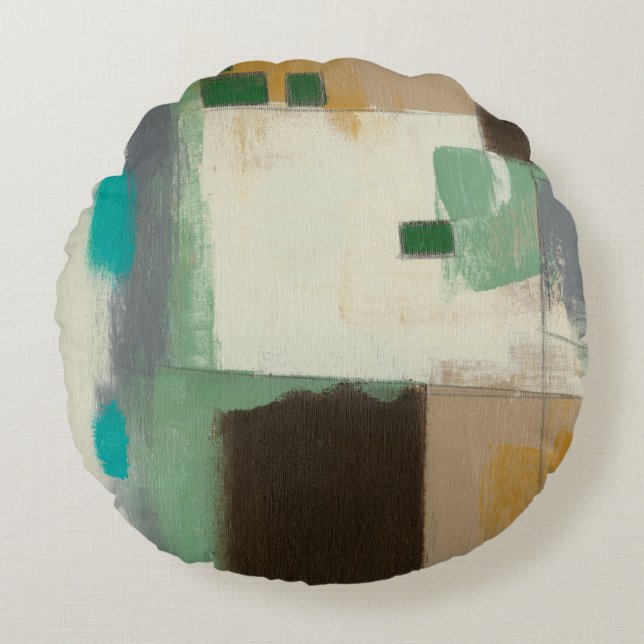 Coussins Ronds Peinture expressionniste avec pointes de brosse lo (Devant)