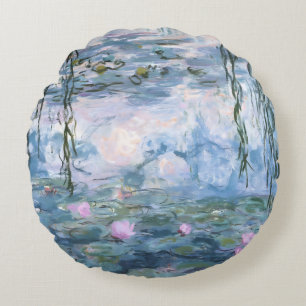 Coussins Ronds Peinture impressionniste de Claude Monet sur les n