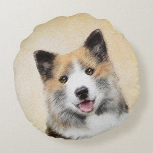 Coussins Ronds Peinture islandaise pour chien de mer - Art origin