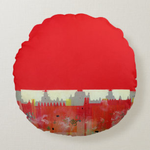 Coussins Ronds Peinture rouge