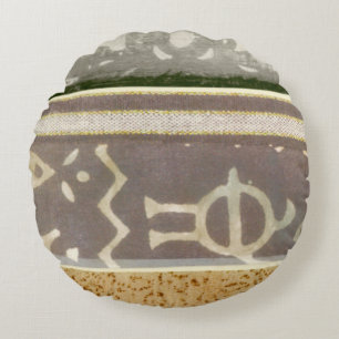 Coussins Ronds Peinture tribale contemporaine de motif