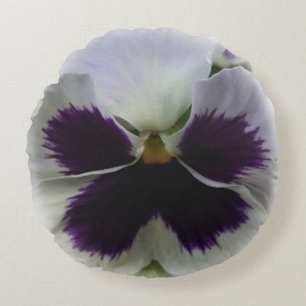Coussins Ronds Pensée violette et blanche