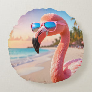 Coussins Ronds penseur ROSE Flamant Rose