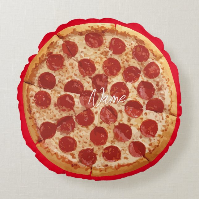 Coussins Ronds Pepperoni Pizza Thunder_Cove (Devant)