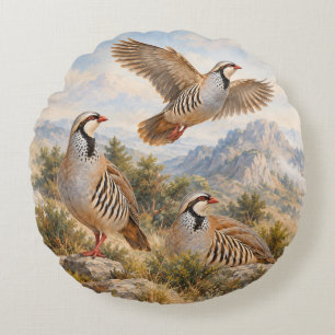 Coussins Ronds Perdrix Chukar Art