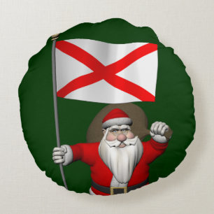 Coussins Ronds Père Noël Avec Drapeau Alabama
