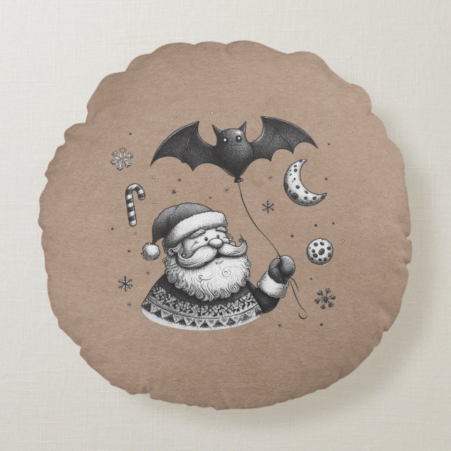Coussins Ronds Père Noël des griffes (Devant)