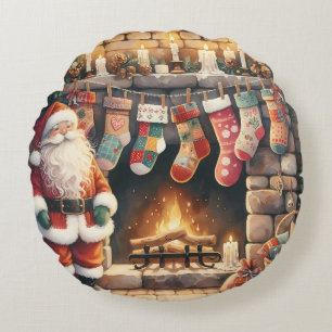 Coussins Ronds Père Noël par foyer Noël Stockage