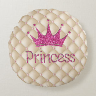 Coussins Ronds Perles Charming Chic, Tiara, Princesse, Glitterie