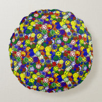 Perles de face primaires-COUSSIN BLEU-ROND