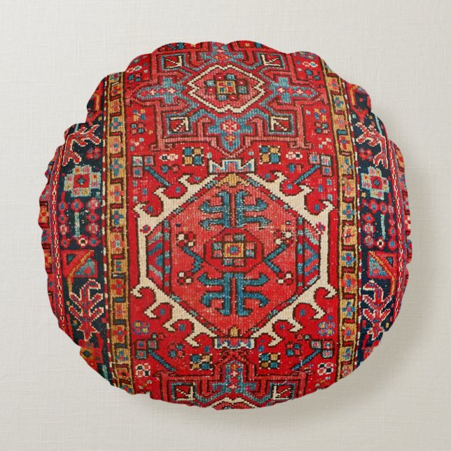 Coussins Ronds Persan antique, Motif de tapis turc (Devant)