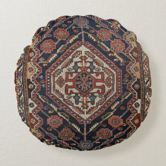 Coussins Ronds Perse Qashqai Aztec Royal Bleu Rouge 