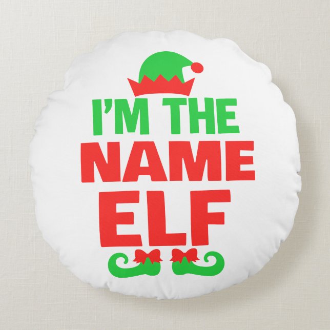 Coussins Ronds Personalized Christmas Elf (Devant)