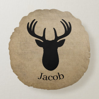 Coussins Ronds Personalized Name Deer