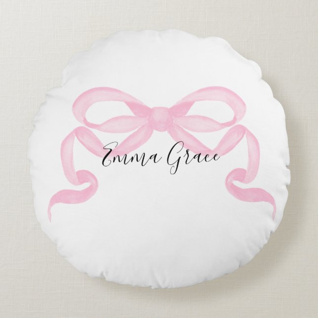 Coussins Ronds Personalized Pink Ribbon (Devant)