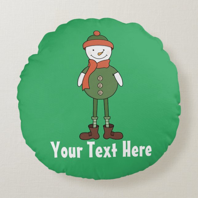 Coussins Ronds Personnaliser ce Cool Snowman (Devant)