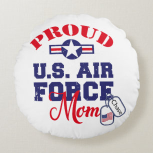 Coussins Ronds Personnaliser Chien Tag U.S Air Force Maman