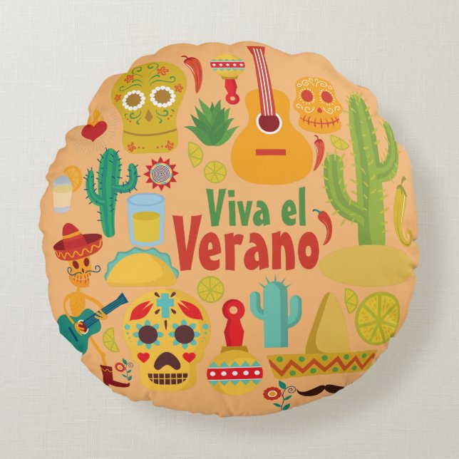 Coussins Ronds Personnaliser Cool Mexique Monuments Design (Devant)