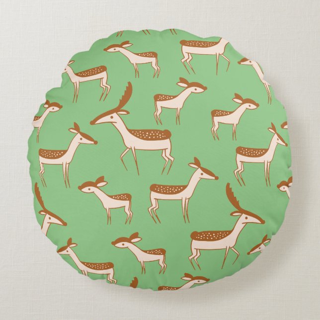 Coussins Ronds Personnaliser Cute Deer Design (Devant)