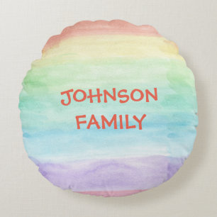 Coussins Ronds Personnalisez le Motif d'aquarelle transparente