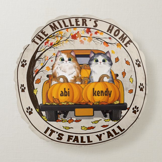 Coussins Ronds Pet Cute House Cadeaux Personnalisés Pour Amoureux (Devant)