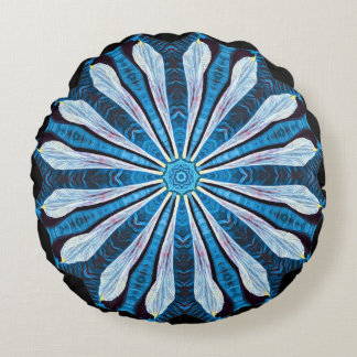 Coussins Ronds Pétales bleues