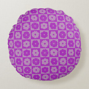 Coussins Ronds Pétales dans le silence 01. Motif floral.