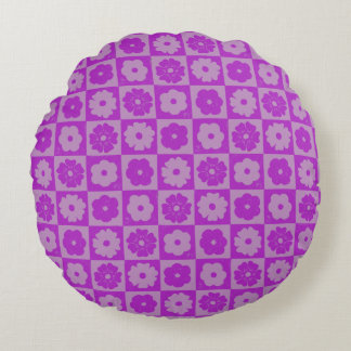 Coussins Ronds Pétales dans le silence 01. Motif floral.