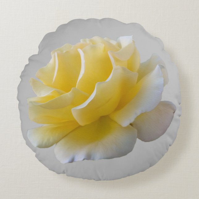 Coussins Ronds Pétales de rose jaunes (Devant)