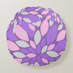 Coussins Ronds Pétales Magiques Fleurs violettes