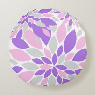 Coussins Ronds Pétales Magiques Fleurs violettes