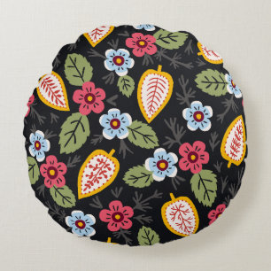 Coussins Ronds Pétales vintages multicolores