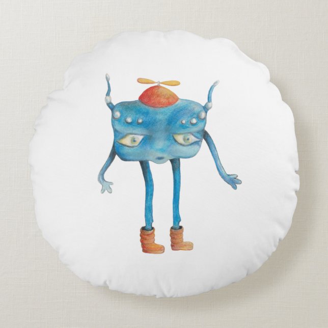 Coussins Ronds Petit Alien Pi (Devant)