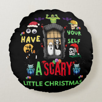 Coussins Ronds Petit Noël Horreur Fêtes Design