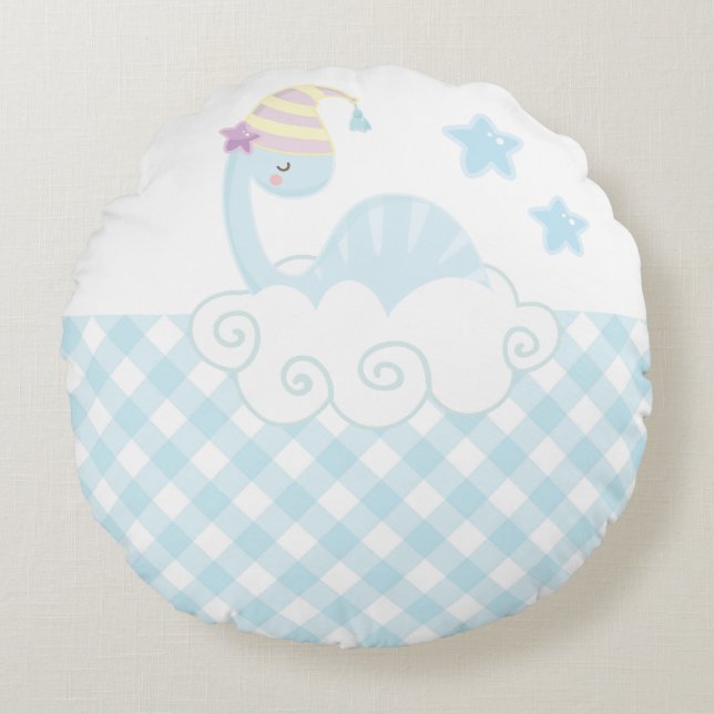 Coussins Ronds Petit Oreiller Dinosaure Dormir (Devant)