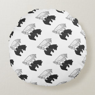 Coussins Ronds Petit ours Ours Silhouette Main