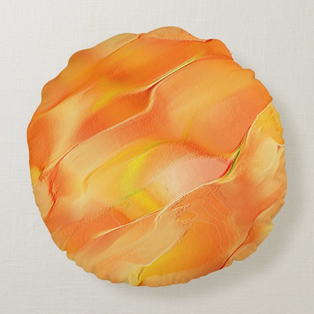 Coussins Ronds Petit taillé dans le jaune et beaucoup d'orange (Dos)