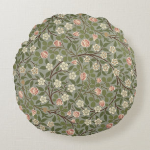 Coussins Ronds Petite conception de papier peint de fleur rose et
