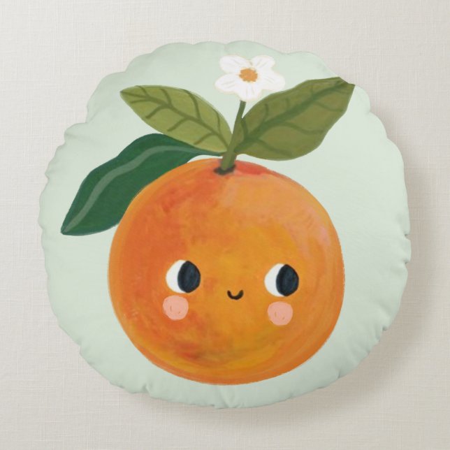 Coussins Ronds Petite Cutie Orange Nursery Baby (Devant)