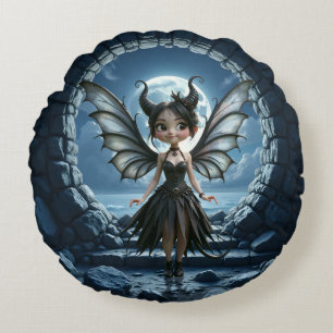 Coussins Ronds Petite Ombre Lunair, la Féerique Gothique Mignonne