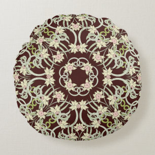 Coussins Ronds Petits narcisses, carré Art nouveau.