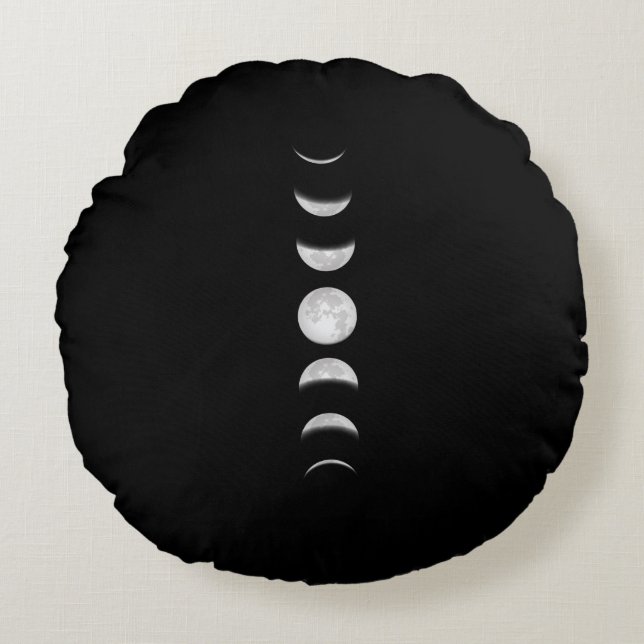 Coussins Ronds Phases de Lune Astronomie Cool (Devant)